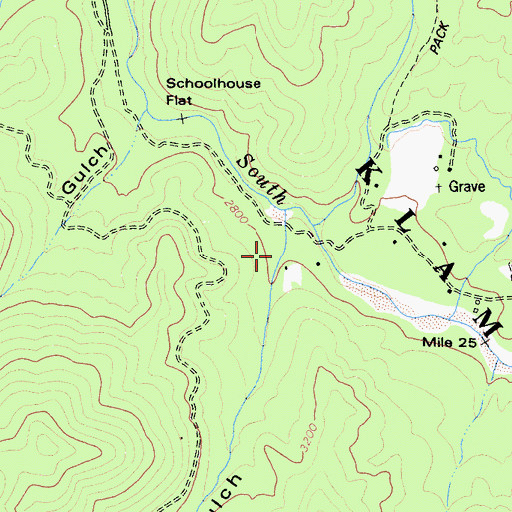 Topographic Map of Rays Gulch, CA