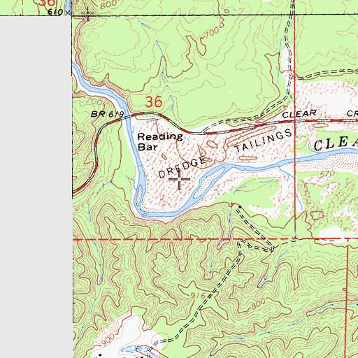 Topographic Map of Readings Bar, CA