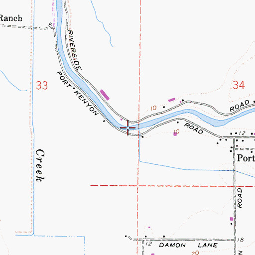 Topographic Map of Reas Creek, CA