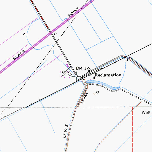 Topographic Map of Reclamation, CA