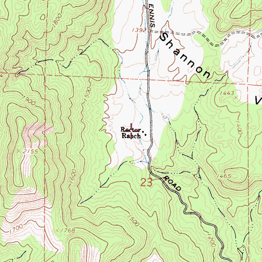 Topographic Map of Rector Ranch, CA