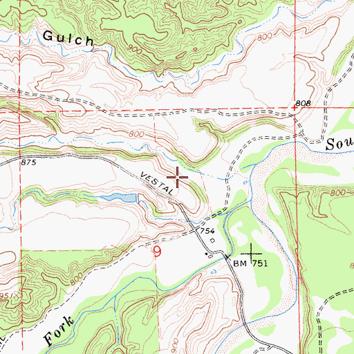 Topographic Map of Red Bank Gulch, CA