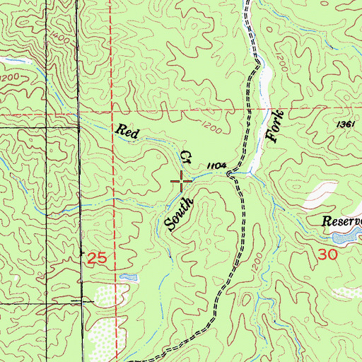 Topographic Map of Red Creek, CA