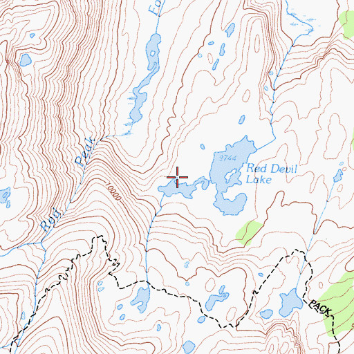 Topographic Map of Red Devil Lake, CA