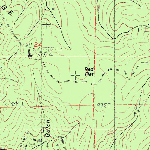 Topographic Map of Red Flat, CA