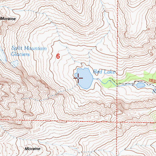 Topographic Map of Red Lake, CA