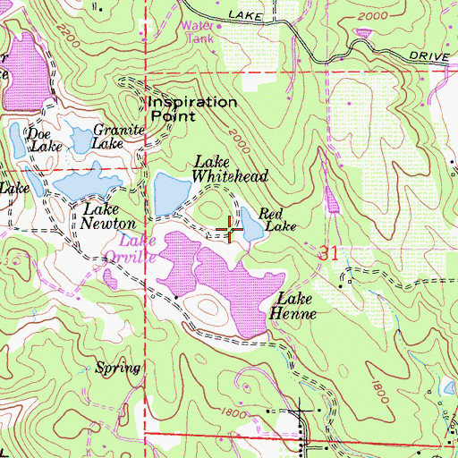 Topographic Map of Red Lake, CA