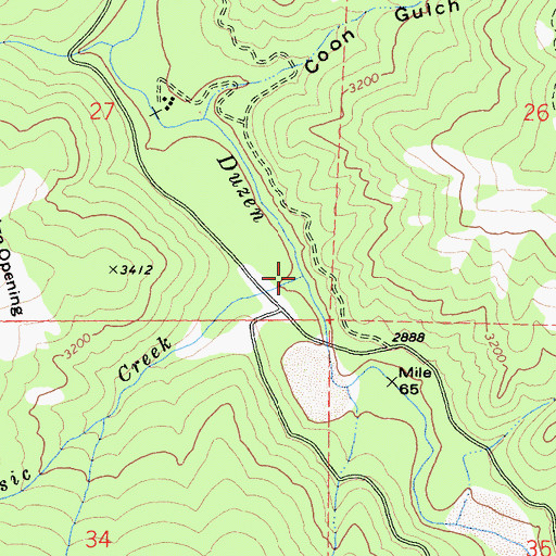 Topographic Map of Red Lassic Creek, CA