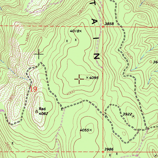 Topographic Map of Red Mountain, CA