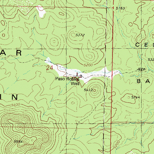 Topographic Map of Pasa Robles Well, AZ