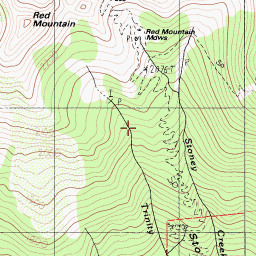 Topographic Map of Red Mountain Meadows, CA