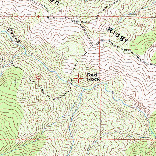 Topographic Map of Red Rock, CA