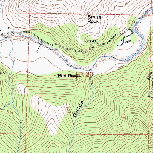 Topographic Map of Red Rock, CA