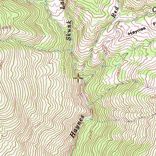 Topographic Map of Red Rock Creek, CA