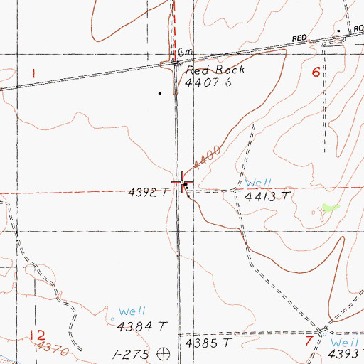 Topographic Map of Red Rock School, CA