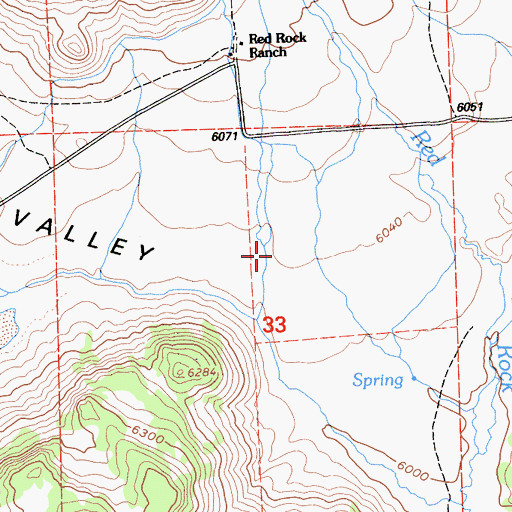Topographic Map of Red Rock Valley, CA