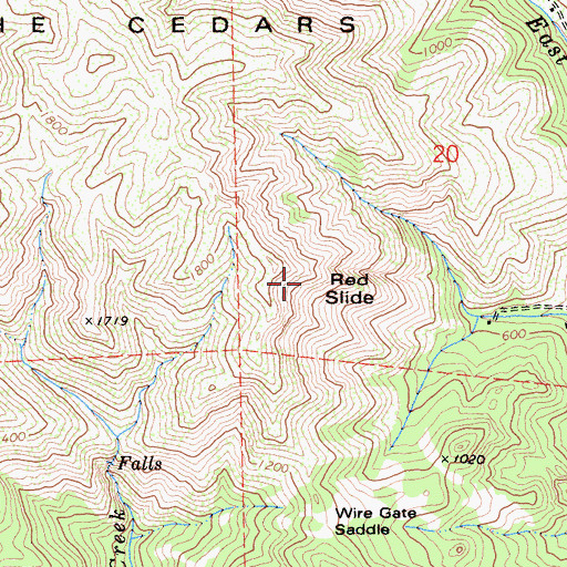 Topographic Map of Red Slide, CA