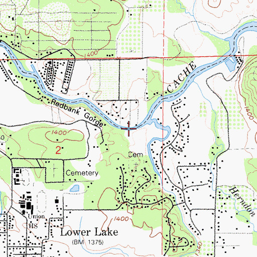 Topographic Map of Redbank Gorge, CA