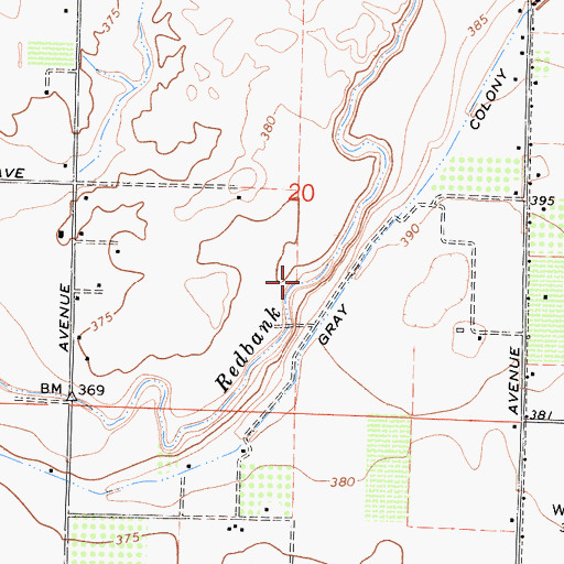 Topographic Map of Redbank Slough, CA