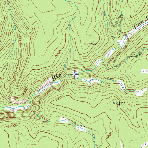 Topographic Map of Butterfly Creek, AZ