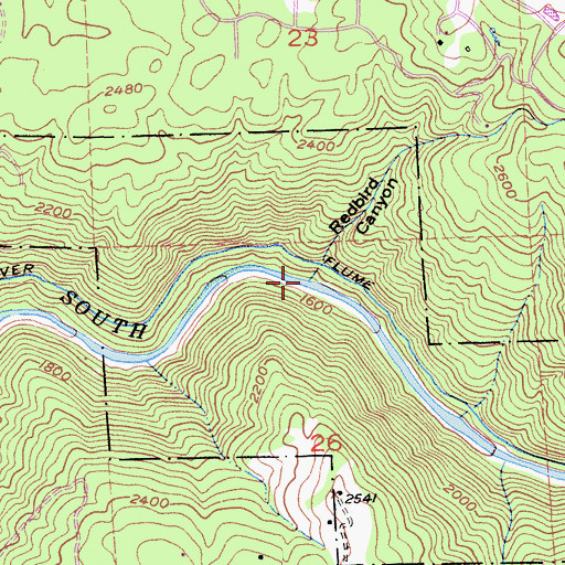 Topographic Map of Redbird Creek, CA