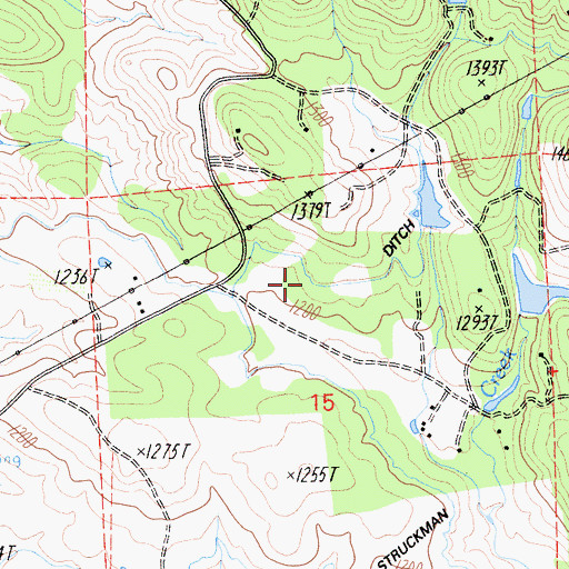 Topographic Map of Redinger Ditch, CA