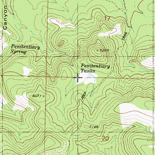 Topographic Map of Penitentiary Tanks, AZ