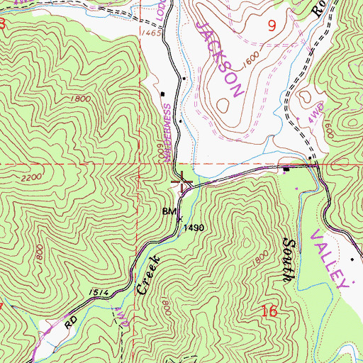 Topographic Map of Redwood Creek, CA