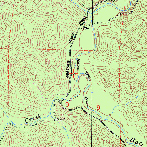 Topographic Map of Redwood Creek, CA