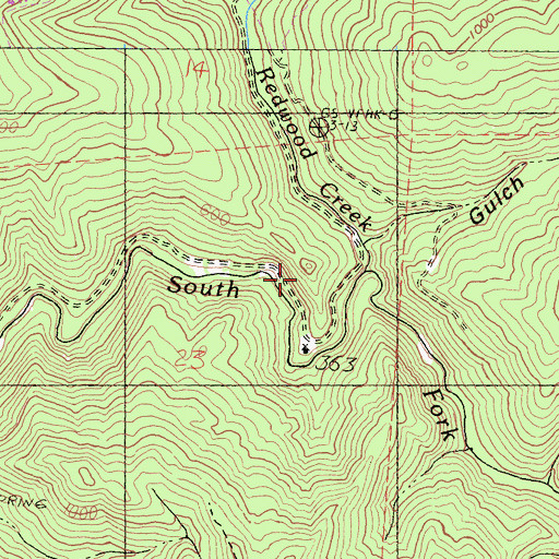 Topographic Map of Redwood Creek, CA