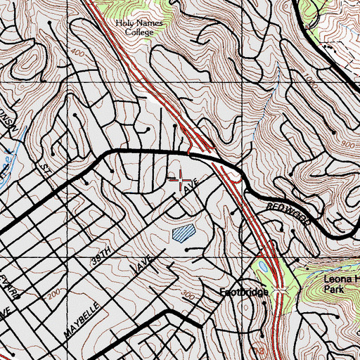 Topographic Map of Redwood Heights Elementary School, CA