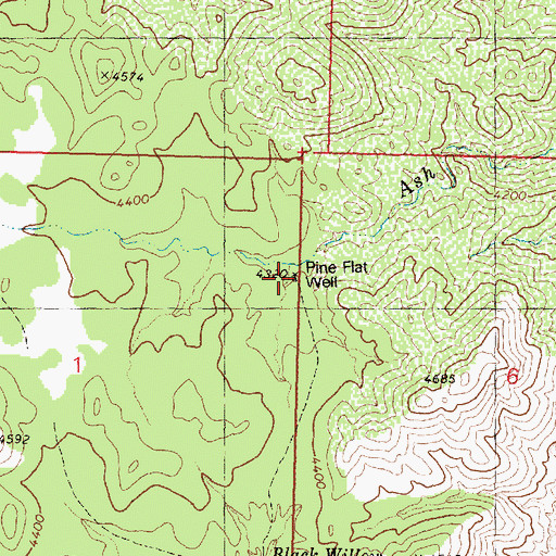 Topographic Map of Pine Flat Well, AZ