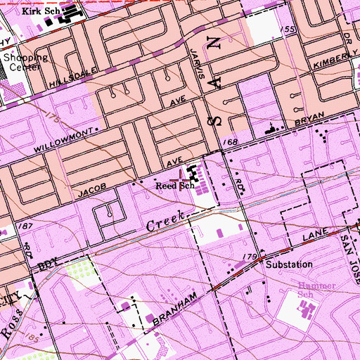 Topographic Map of Reed Elementary School, CA