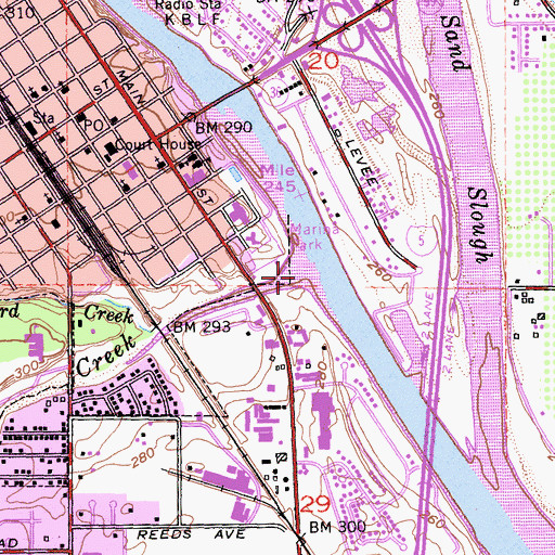 Topographic Map of Reeds Creek, CA