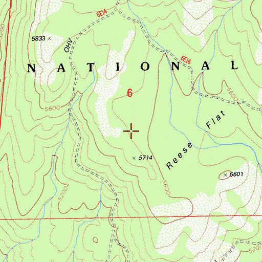 Topographic Map of Reese Flat, CA