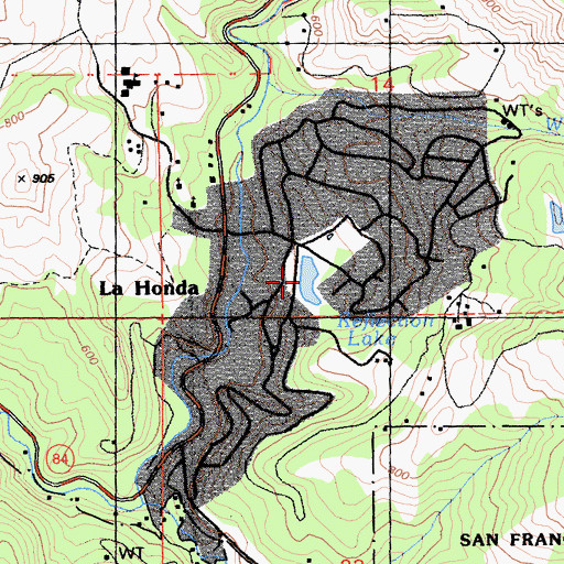 Topographic Map of Reflection Lake, CA