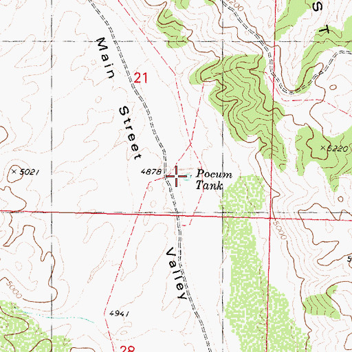 Topographic Map of Pocum Tank, AZ