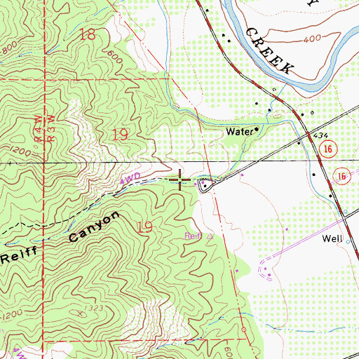 Topographic Map of Reiff Canyon, CA