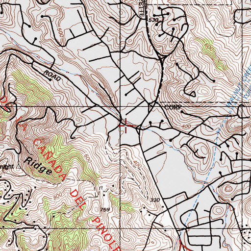 Topographic Map of Reliez Valley, CA