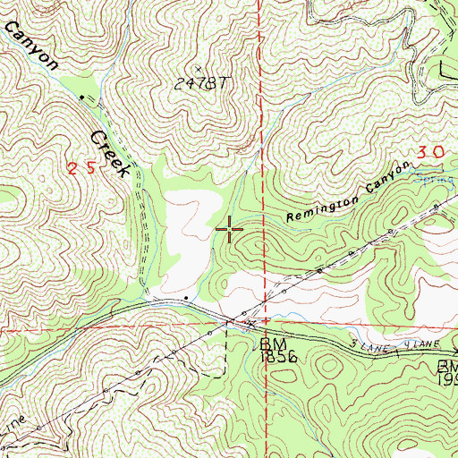 Topographic Map of Remington Canyon, CA