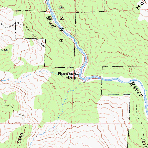 Topographic Map of Renfroe Hole, CA