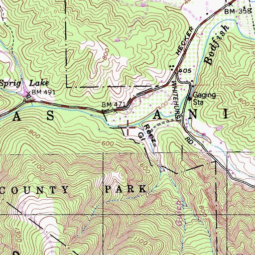 Topographic Map of Renz Gulch, CA