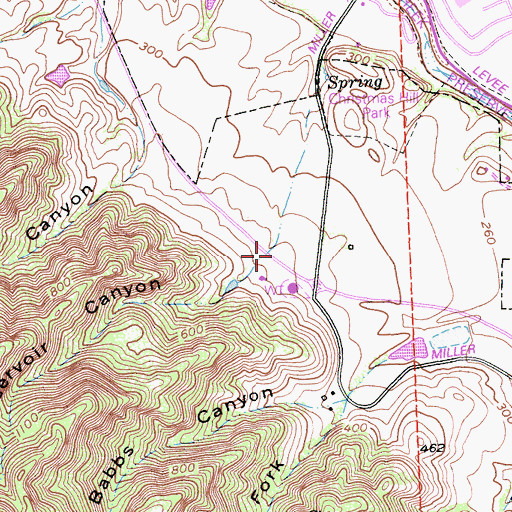 Topographic Map of Reservoir Canyon, CA