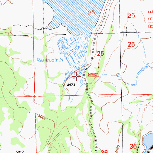 Topographic Map of Reservoir N, CA