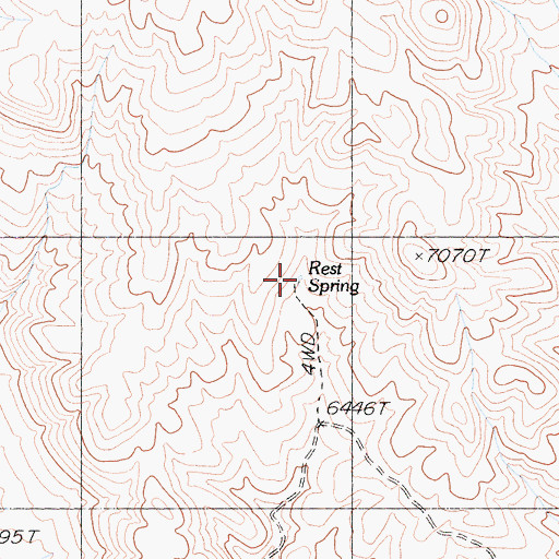 Topographic Map of Rest Spring, CA