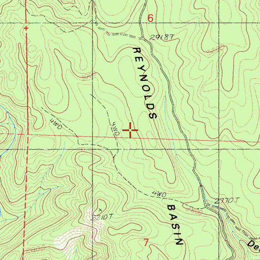 Topographic Map of Reynolds Basin, CA