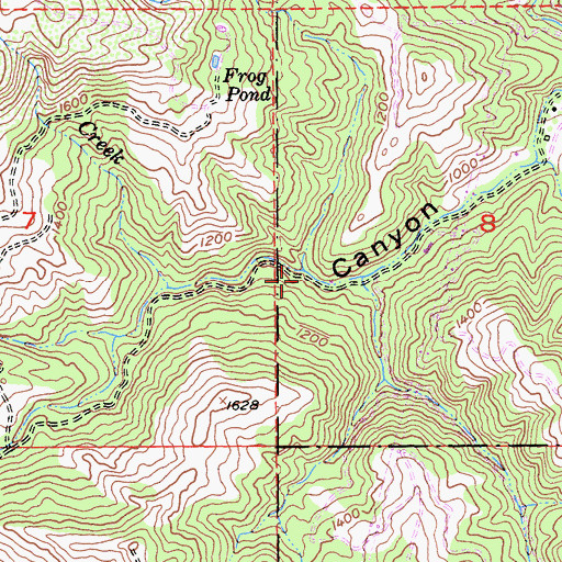 Topographic Map of Rhine Canyon, CA