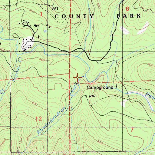 Topographic Map of Rhododendron Creek, CA