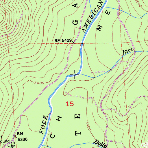 Topographic Map of Rice Creek, CA