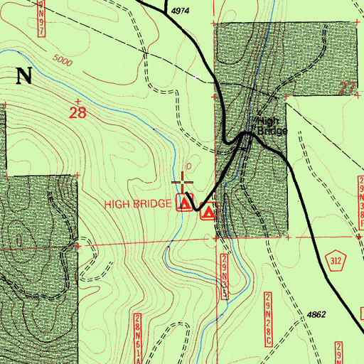 Topographic Map of Rice Creek Campground, CA